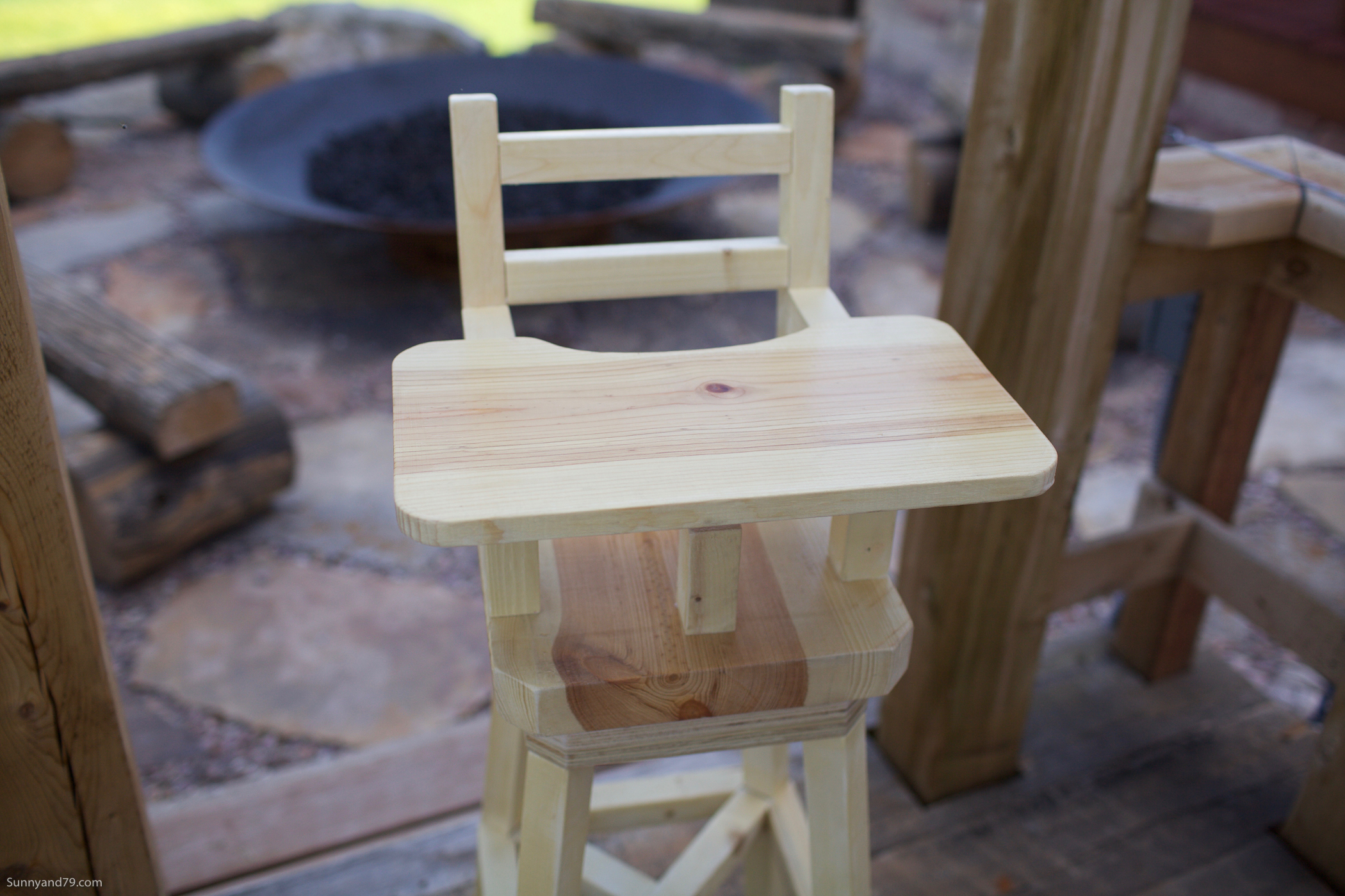 rustic high chair